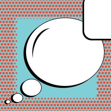 Yaratıcı soyut kavram vektör komik pop sanat tarzı boş, düzeni şablonu bulutlar kiriş ve izole noktalar arka plan ile. Satışı büyük başlığı, boş konuşma balonu ayarı, illüstrasyon noktalı resim kitap tasarımı için.