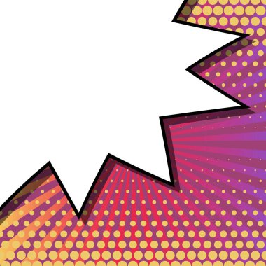 Yaratıcı soyut kavram vektör komik pop sanat tarzı boş, düzeni şablonu bulutlar kiriş ve izole noktalar arka plan ile. Satışı büyük başlığı, boş konuşma balonu ayarı, illüstrasyon noktalı resim kitap tasarımı için.