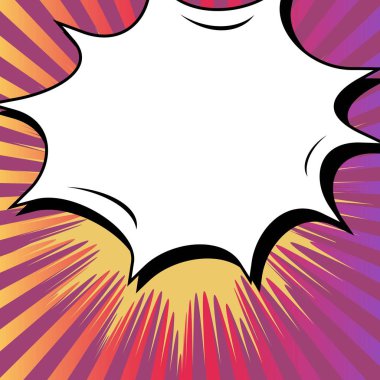 Yaratıcı soyut kavram vektör komik pop sanat tarzı boş, düzeni şablonu bulutlar kiriş ve izole noktalar arka plan ile. Satışı büyük başlığı, boş konuşma balonu ayarı, illüstrasyon noktalı resim kitap tasarımı için.