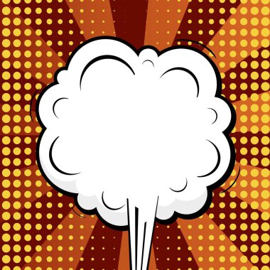 Yaratıcı soyut kavram vektör komik pop sanat tarzı boş, düzeni şablonu bulutlar kiriş ve izole noktalar arka plan ile. Satışı büyük başlığı, boş konuşma balonu ayarı, illüstrasyon noktalı resim kitap tasarımı için.