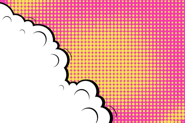 Abstrato conceito criativo vetor quadrinhos estilo pop arte em branco, modelo de layout com feixes de nuvens e pontos isolados de fundo. Para banner de venda, conjunto de bolhas de fala vazia, ilustração design de livro de meio tom . — Vetor de Stock
