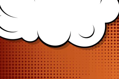 Yaratıcı soyut kavram vektör komik pop sanat tarzı boş, düzeni şablonu bulutlar kiriş ve izole noktalar arka plan ile. Satışı büyük başlığı, boş konuşma balonu ayarı, illüstrasyon noktalı resim kitap tasarımı için.