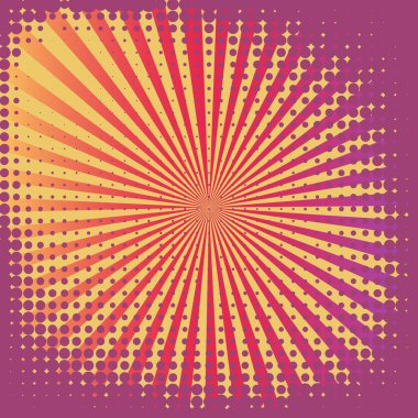 Yaratıcı soyut kavram vektör komik pop sanat tarzı boş, düzeni şablonu bulutlar kiriş ve izole noktalar arka plan ile. Satışı büyük başlığı, boş konuşma balonu ayarı, illüstrasyon noktalı resim kitap tasarımı için.