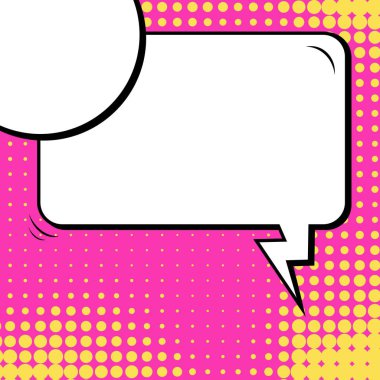 Yaratıcı soyut kavram vektör komik pop sanat tarzı boş, düzeni şablonu bulutlar kiriş ve izole noktalar arka plan ile. Satışı büyük başlığı, boş konuşma balonu ayarı, illüstrasyon noktalı resim kitap tasarımı için.