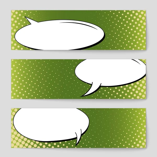 Abstract creative concept vector comic pop art style blank, layout template with clouds beams and isolated dots background. For sale banner, empty speech bubble set, illustration halftone book design. — Stock Vector