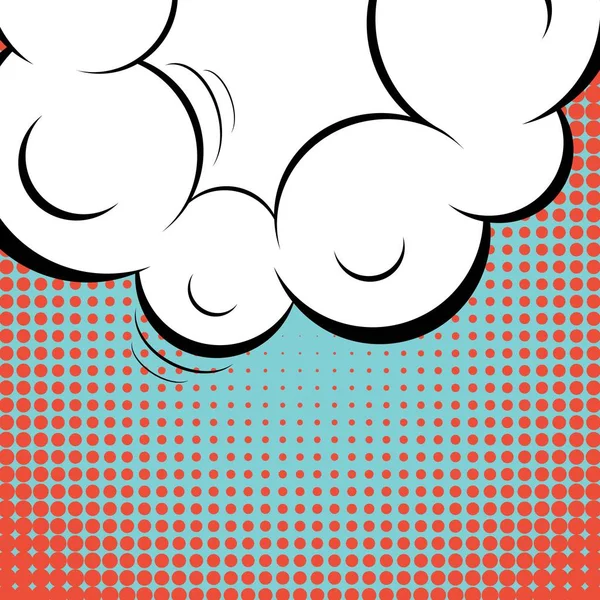 抽象的な創造的な概念ベクトル コミック ポップ アート スタイル空白、雲梁と分離のドット背景レイアウト テンプレート。イラスト ハーフトーン本デザイン、空音声バブル セット販売バナー. — ストックベクタ