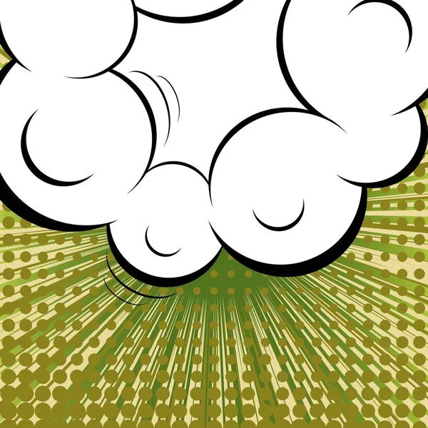 Concepto creativo abstracto vector cómic pop art estilo en blanco, plantilla de diseño con vigas de nubes y fondo de puntos aislados. Para el banner de la venta, sistema vacío de la burbuja del discurso, diseño medio del libro de la ilustración . — Vector de stock