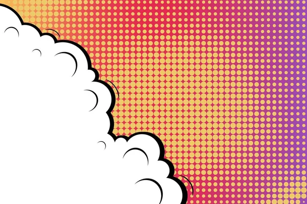 Concept créatif abstrait vecteur bande dessinée pop art style blanc, modèle de mise en page avec poutres nuages et fond de points isolés. À vendre bannière, ensemble de bulle de discours vide, illustration conception de livre de demi-tons . — Image vectorielle