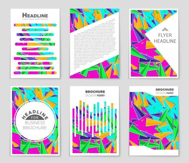 Soyut vektör düzen arka plan set. Sanat tasarım şablonu, liste, sayfa, mockup broşür Tema stili, afiş, fikir, kapak, kitapçık, baskı, el ilanı için kitap, boş, kartı, reklam, işareti, sayfa,, a4