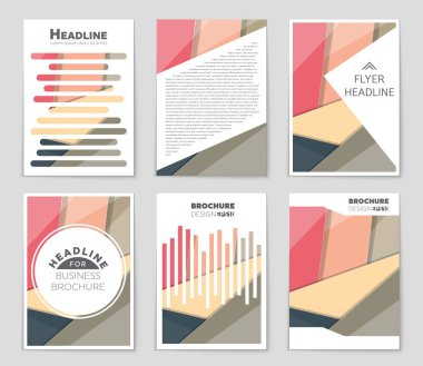 Soyut vektör düzen arka plan set. Sanat tasarım şablonu, liste, ön sayfa, mockup broşür Tema stili, afiş, fikir, kapak, kitapçık, baskı, el ilanı için kitap, boş, kartı, reklam, işareti, sayfa,, a4
