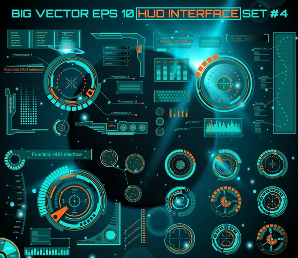 Futuro abstracto, concepto vector futurista azul interfaz gráfica virtual táctil HUD. Para web, sitio, aplicaciones móviles aisladas en segundo plano, techno, diseño en línea, negocio, gui, ui, kit, hud — Vector de stock