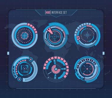 Soyut gelecek, kavram vektör fütüristik mavi sanal grafik dokunmatik kullanıcı arayüzü Hud. Web, site, izole arka plan, techno, online tasarım, iş, GUI, UI, kit, hud üzerinde mobil uygulamalar için