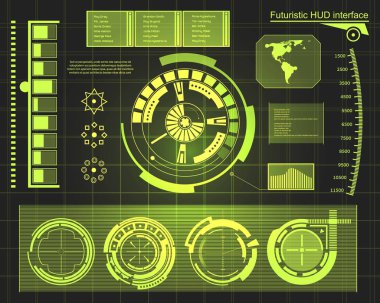 Soyut gelecek, kavram vektör fütüristik mavi sanal grafik dokunmatik kullanıcı arayüzü Hud. Web, site, izole arka plan, techno, online tasarım, iş, GUI, UI, kit, hud üzerinde mobil uygulamalar için