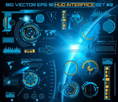 Soyut gelecek, kavram vektör fütüristik mavi sanal grafik dokunmatik kullanıcı arayüzü Hud. Web, site, izole arka plan, techno, online tasarım, iş, GUI, UI, kit, hud üzerinde mobil uygulamalar için