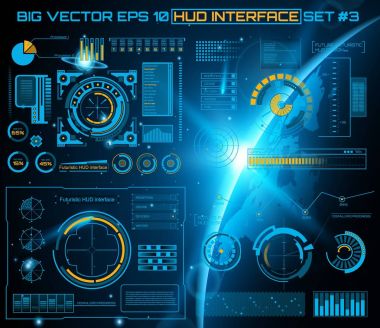 Soyut gelecek, kavram vektör fütüristik mavi sanal grafik dokunmatik kullanıcı arayüzü Hud. Web, site, izole arka plan, techno, online tasarım, iş, GUI, UI, kit, hud üzerinde mobil uygulamalar için