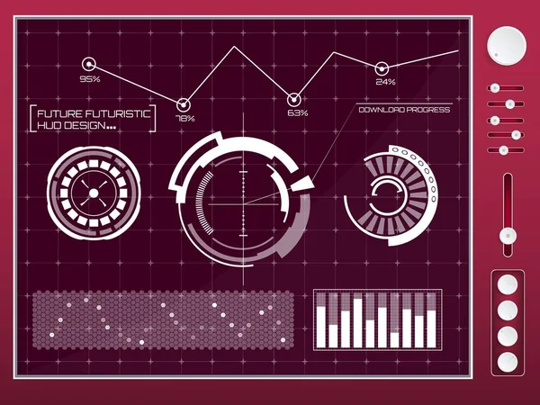 Abstrakta framtida, begreppet vektor futuristiska blå virtuella grafisk touch användargränssnitt Hud. För webb, webbplats, mobila applikationer isolerad på bakgrunden, techno, online-design, business, gui, ui, kit, hud — Stock vektor