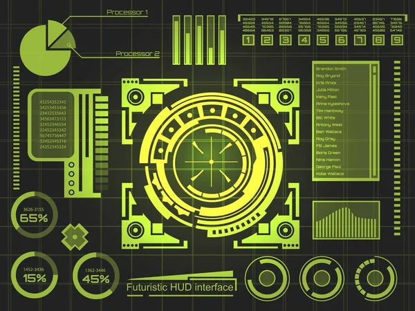 Futuro abstrato, conceito vetor futurista azul virtual gráfico toque interface de usuário HUD. Para web, site, aplicativos móveis isolados em segundo plano, techno, design online, negócios, gui, ui, kit, hud — Vetor de Stock