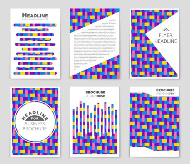 Soyut vektör düzen arka plan set. Sanat kalıp çizmek için, 