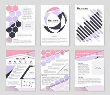 Soyut vektör düzen arka plan set. Sanat kalıp çizmek için, 