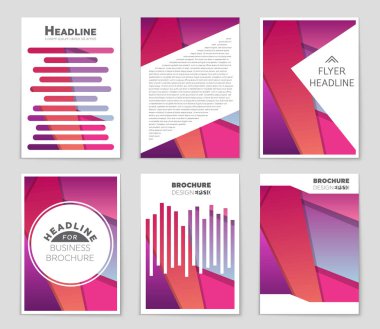 Soyut vektör düzen arka plan set. Sanat kalıp çizmek için, 