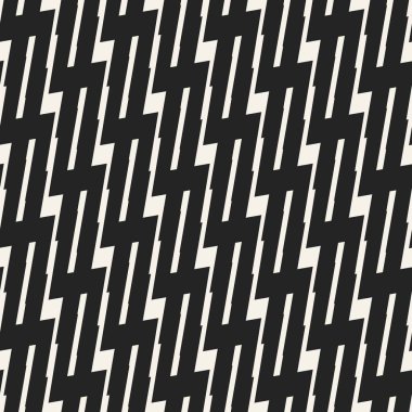 Soyut kavram vektör tek renkli geometrik desen. Siyah ve beyaz en az arka plan. Yaratıcı çizim şablonu. Sorunsuz şık doku. Duvar kağıdı, yüzey, web tasarım, tekstil, dekor için.