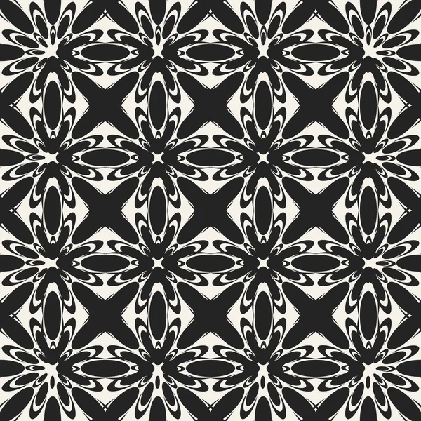 Soyut kavram vektör tek renkli geometrik desen. Siyah ve beyaz en az arka plan. Yaratıcı çizim şablonu. Sorunsuz şık doku. Duvar kağıdı, yüzey, web tasarım, tekstil, dekor için.