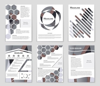 Soyut vektör düzen arka plan set. Sanat kalıp çizmek için, 