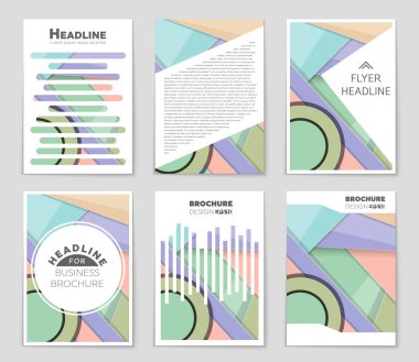 Soyut vektör düzen arka plan set. Sanat kalıp çizmek için, 