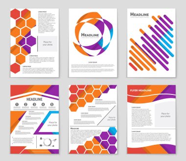 Soyut vektör düzen arka plan set. Sanat kalıp çizmek için, 