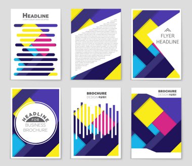 Soyut vektör düzen arka plan set. Sanat kalıp çizmek için, 