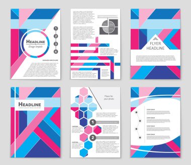 Soyut vektör düzen arka plan set. Sanat kalıp çizmek için, 