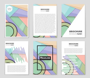 Soyut vektör düzen arka plan set. Sanat kalıp çizmek için, 