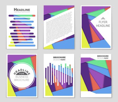 Soyut vektör düzen arka plan set. Sanat kalıp çizmek için, 