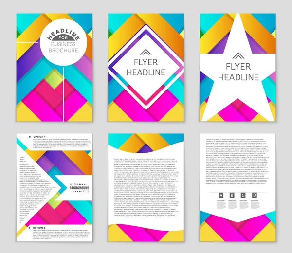 Conjunto de fundo de layout abstrato . — Vetor de Stock