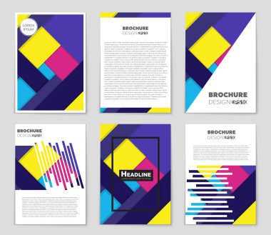 Soyut vektör düzen arka plan set. Sanat kalıp çizmek için, 