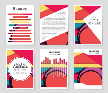 Soyut vektör düzen arka plan set. Sanat kalıp çizmek için, 