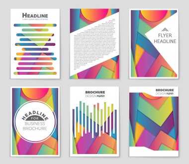 Soyut vektör düzen arka plan set. Sanat kalıp çizmek için, 