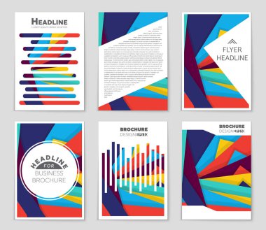 Soyut vektör düzen arka plan set. Sanat kalıp çizmek için, 