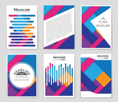 Soyut vektör düzen arka plan set. Sanat kalıp çizmek için, 