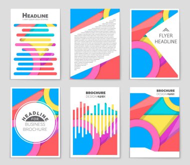 Soyut vektör düzen arka plan set. Sanat kalıp çizmek için, 