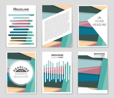 Soyut vektör düzen arka plan set. Sanat kalıp çizmek için, 