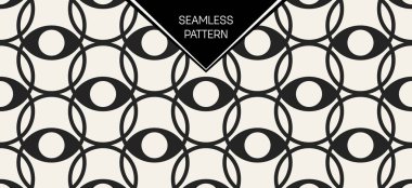 Soyut kavram vektör tek renkli geometrik desen. Siyah ve beyaz en az arka plan. Yaratıcı çizim şablonu. Sorunsuz şık doku. Duvar kağıdı, yüzey, web tasarım, tekstil, dekor için.