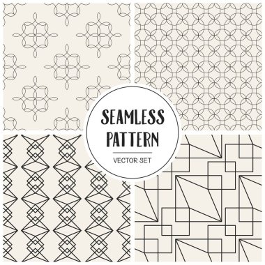 Soyut kavram vektör tek renkli geometrik desen. Siyah ve beyaz en az arka plan. Yaratıcı çizim şablonu. Sorunsuz şık doku. Duvar kağıdı, yüzey, web tasarım, tekstil, dekor için.