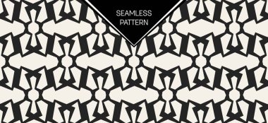 Soyut kavram vektör tek renkli geometrik desen. Siyah ve beyaz en az arka plan. Yaratıcı çizim şablonu. Sorunsuz şık doku. Duvar kağıdı, yüzey, web tasarım, tekstil, dekor için.