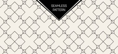 Soyut kavram vektör tek renkli geometrik desen. Siyah ve beyaz en az arka plan. Yaratıcı çizim şablonu. Sorunsuz şık doku. Duvar kağıdı, yüzey, web tasarım, tekstil, dekor için.