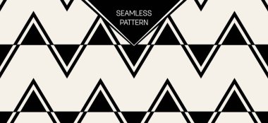 Soyut kavram vektör tek renkli geometrik desen. Siyah ve beyaz en az arka plan. Yaratıcı çizim şablonu. Sorunsuz şık doku. Duvar kağıdı, yüzey, web tasarım, tekstil, dekor için.