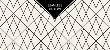 Soyut kavram vektör tek renkli geometrik desen. Siyah ve beyaz en az arka plan. Yaratıcı çizim şablonu. Sorunsuz şık doku. Duvar kağıdı, yüzey, web tasarım, tekstil, dekor için.