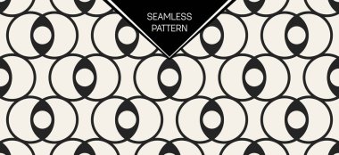 Soyut kavram vektör tek renkli geometrik desen. Siyah ve beyaz en az arka plan. Yaratıcı çizim şablonu. Sorunsuz şık doku. Duvar kağıdı, yüzey, web tasarım, tekstil, dekor için.