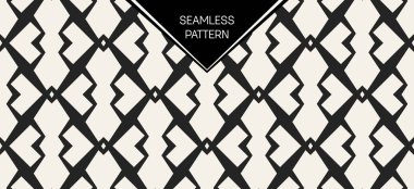 Soyut kavram vektör tek renkli geometrik desen. Siyah ve beyaz en az arka plan. Yaratıcı çizim şablonu. Sorunsuz şık doku. Duvar kağıdı, yüzey, web tasarım, tekstil, dekor için.