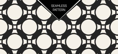 Soyut kavram vektör tek renkli geometrik desen. Siyah ve beyaz en az arka plan. Yaratıcı çizim şablonu. Sorunsuz şık doku. Duvar kağıdı, yüzey, web tasarım, tekstil, dekor için.